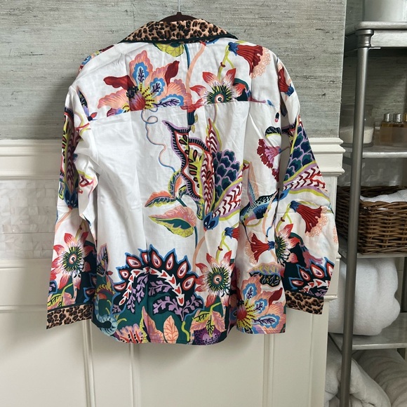 NWT new XS Anthropologie button flannel pajama top multicolor floral pjs - Picture 13 of 17